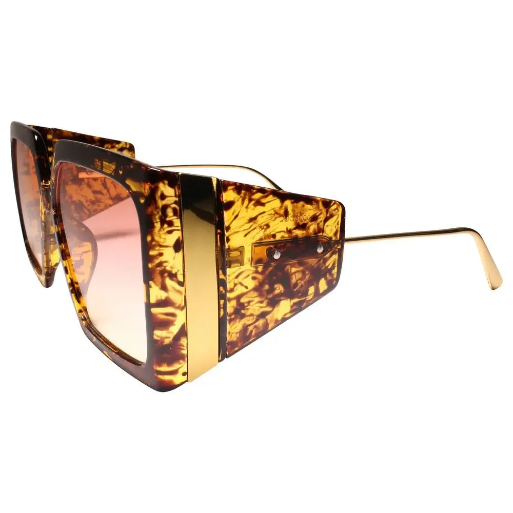 Classy Upscale Fashionable Womens Sunglasses Pink and Yellow Lens